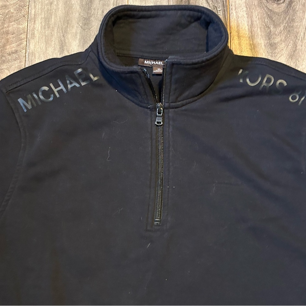MICHAEL KORS mens XL black 1/4 zip sweatshirt in excellent condition